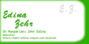 edina zehr business card